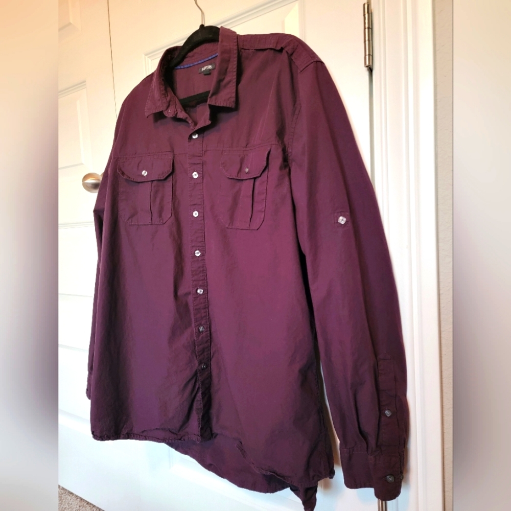 2XLT APT9 Dress Shirt In Plum